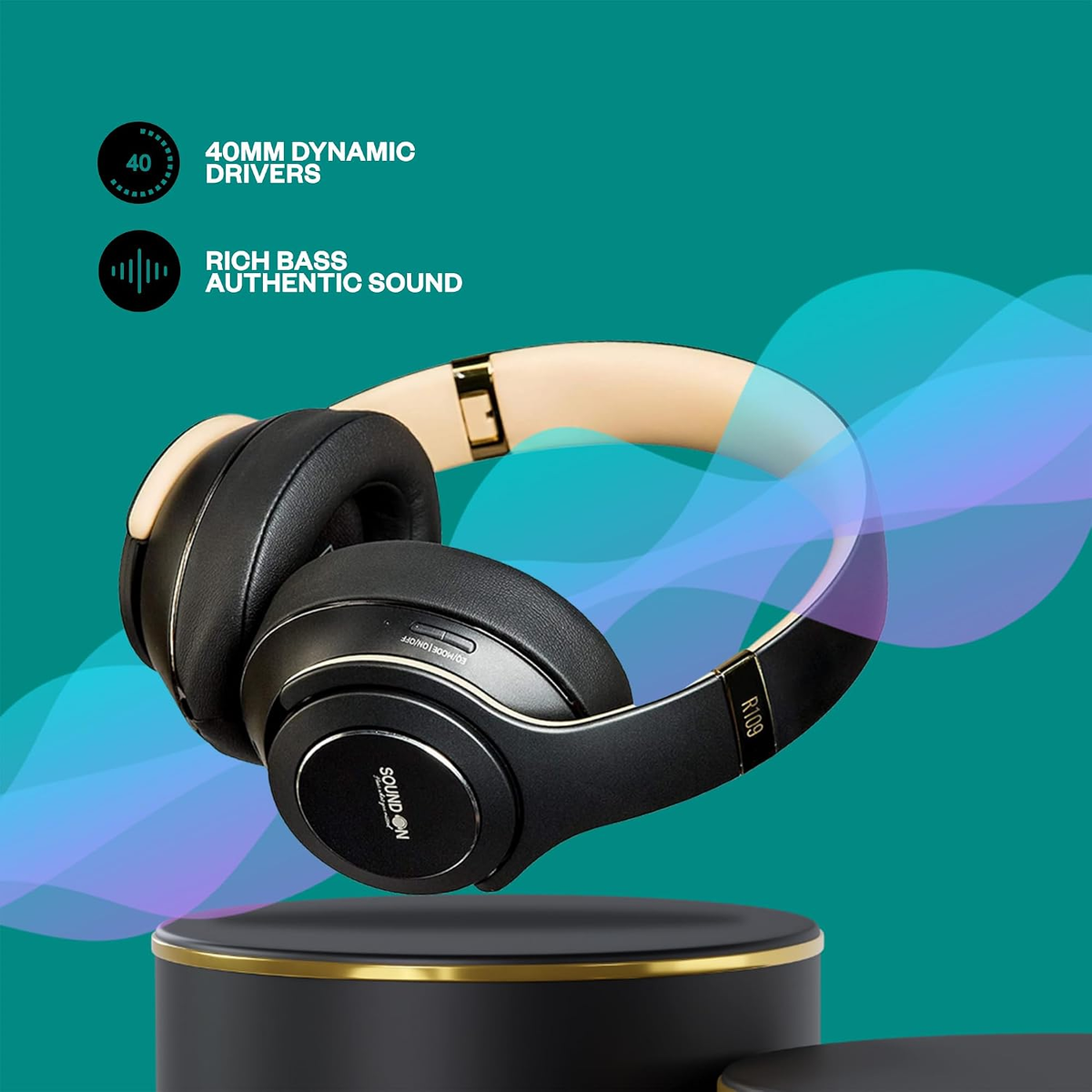 SOUND ON' Wireless/Wired Headphone & SPEAKER R109 IVORY GREY