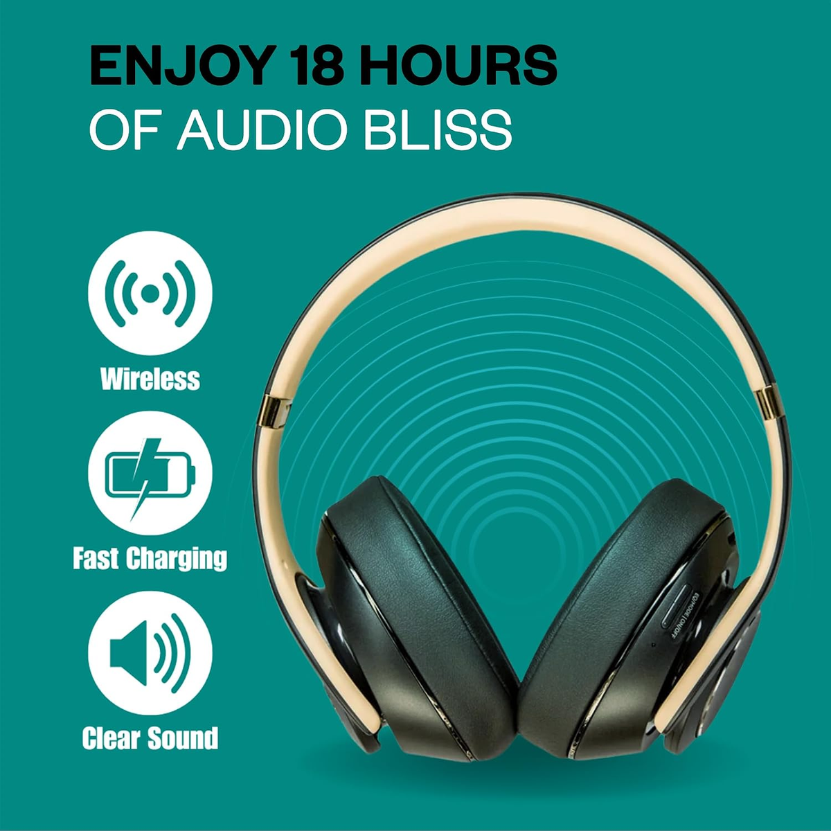 SOUND ON' Wireless/Wired Headphone & SPEAKER R109 IVORY GREY
