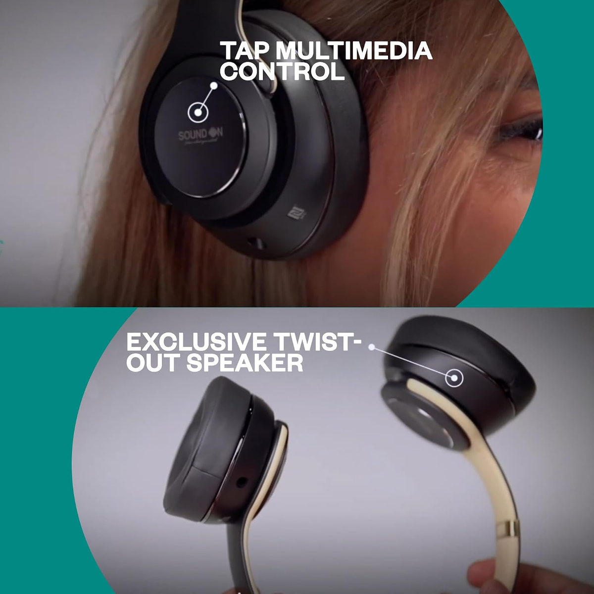 SOUND ON' Wireless/Wired Headphone & SPEAKER R109 IVORY GREY