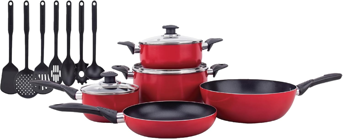 COOKLINE PRESSED ALUMINUM NONSTICK COOKWARE SET 15 PCS CL-1015PS