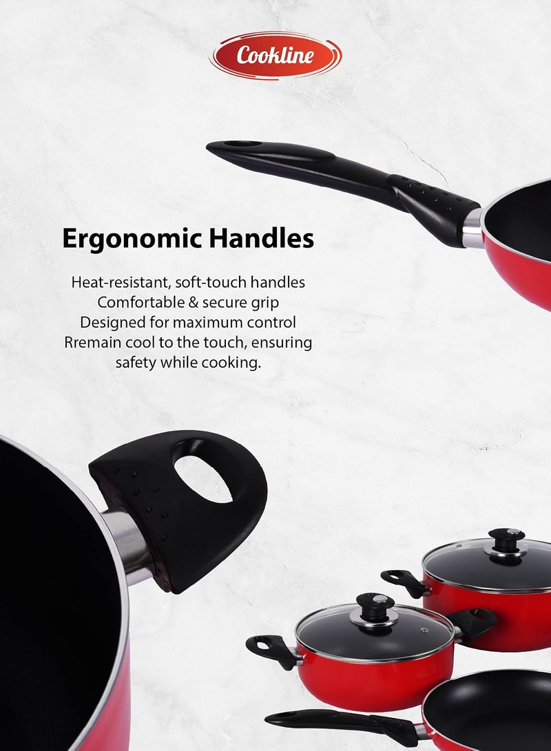 COOKLINE PRESSED ALUMINUM NONSTICK COOKWARE SET 15 PCS CL-1015PS