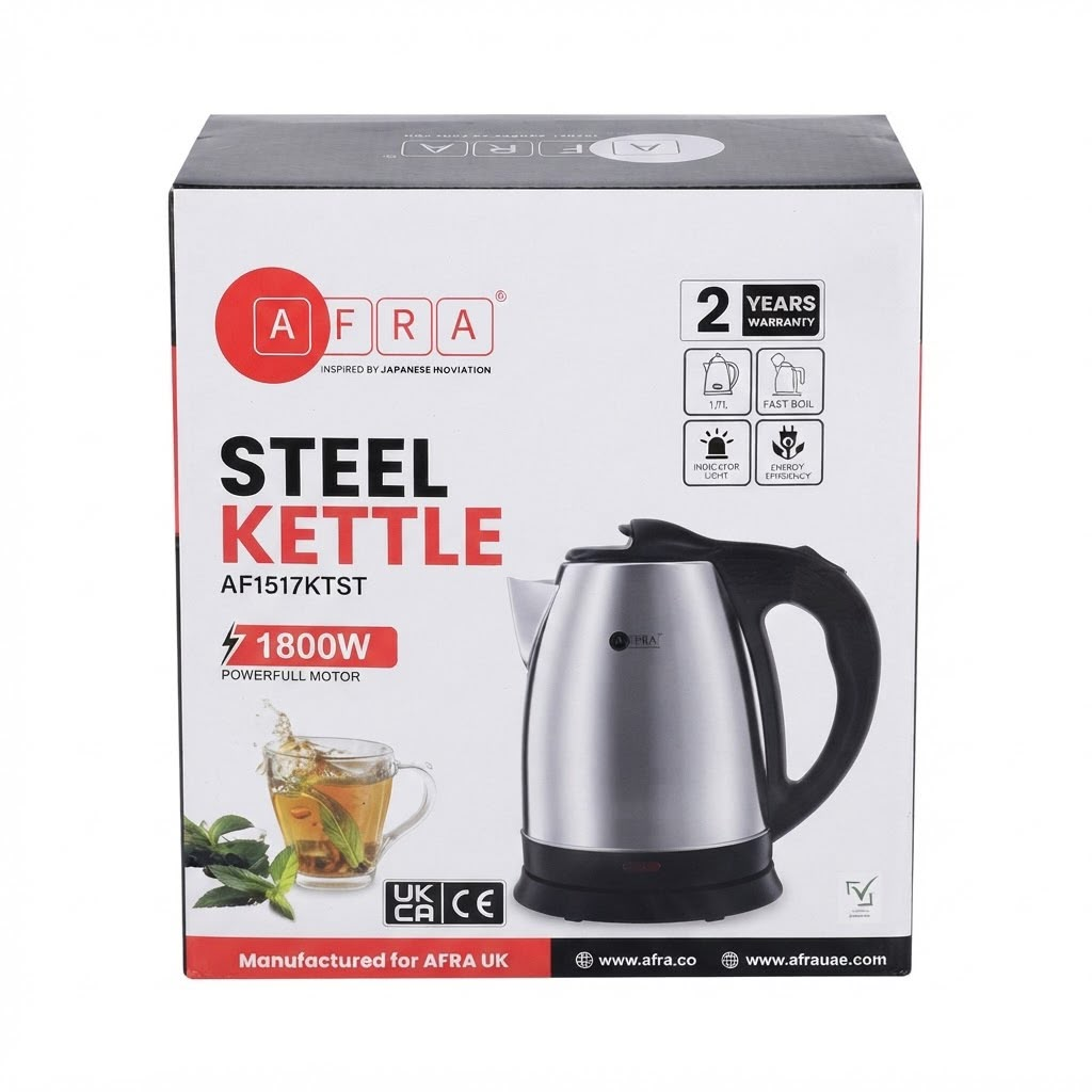 Afra Steel Kettle 1800W 1.7L Af1517Ktst
