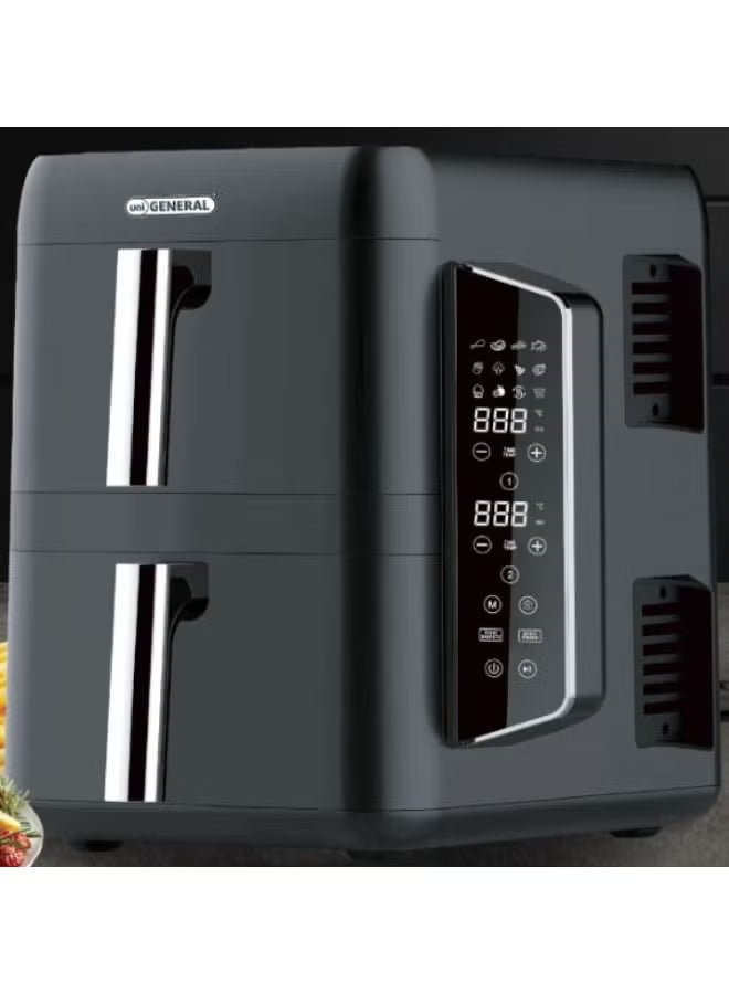 UNI GENERAL AIR FRYER DOUBLE STACK 9L 2400W BLACK