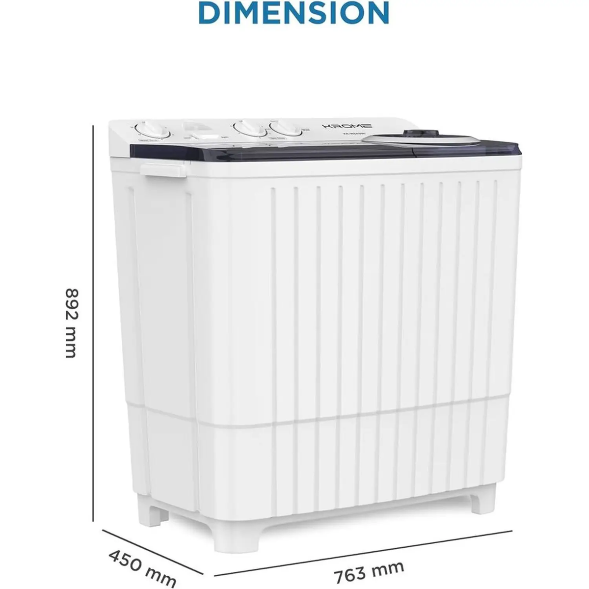 Krome Top Load Washer 8 kg KR-WSA80K‏