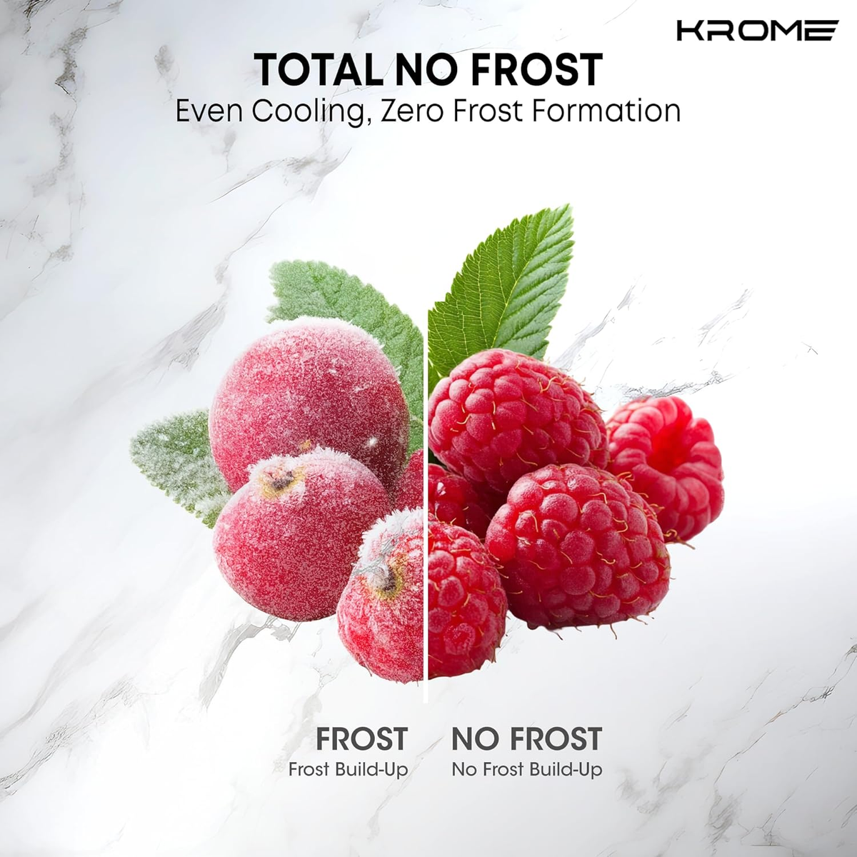KROME Side-by-Side Refrigerator Gross KR-SBS 701WIH