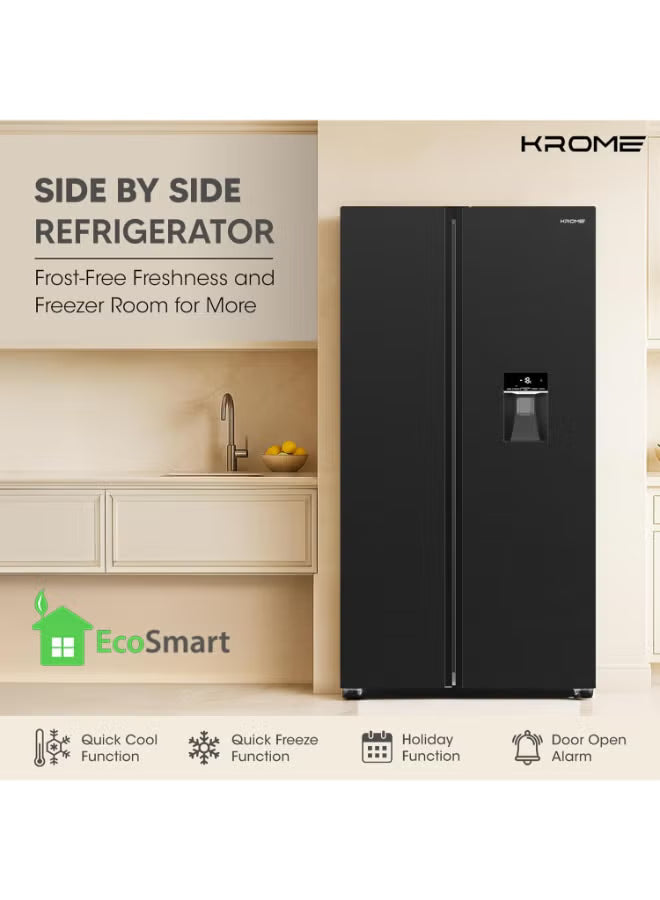 Krome 820L Gross Side-by-Side Refrigerator KR-SBS820WIH