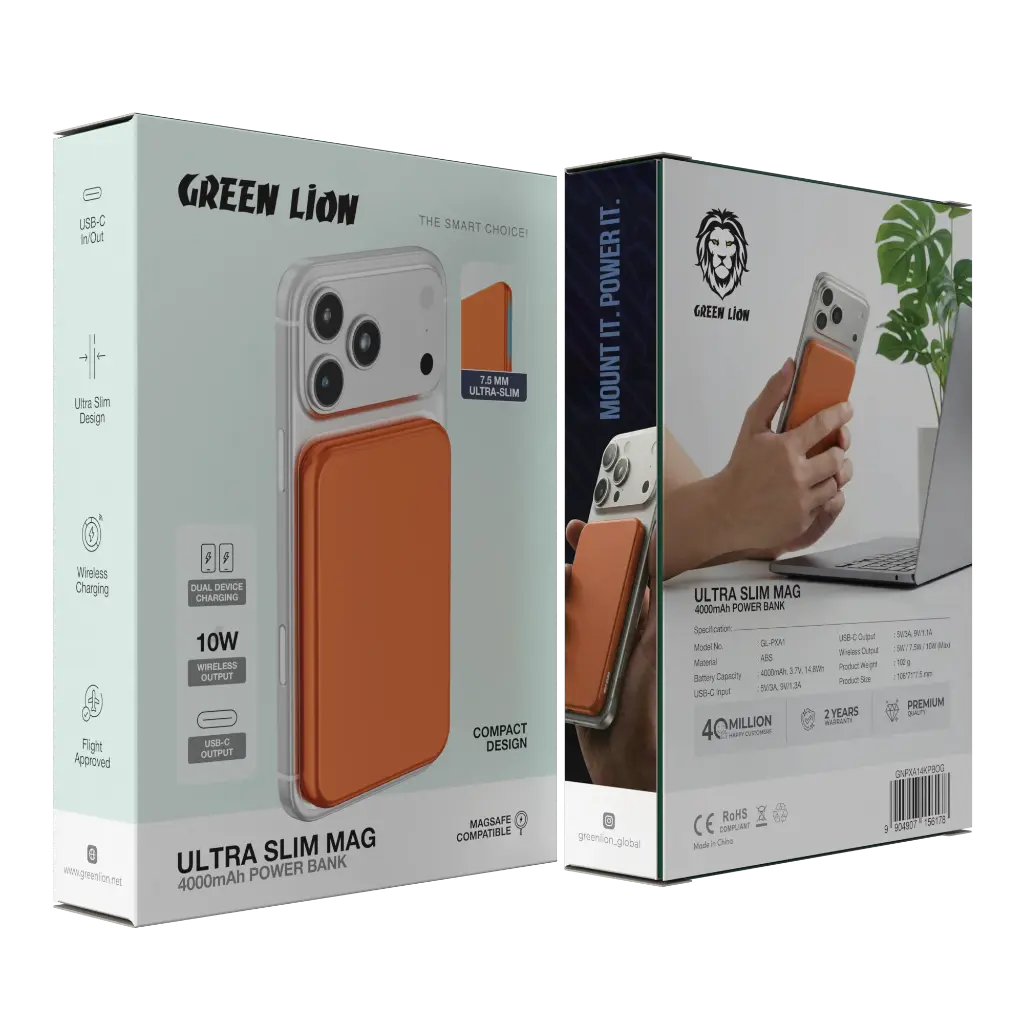 باور بانك Green Lion Ultra Slim Mag بسعة 4000mAh