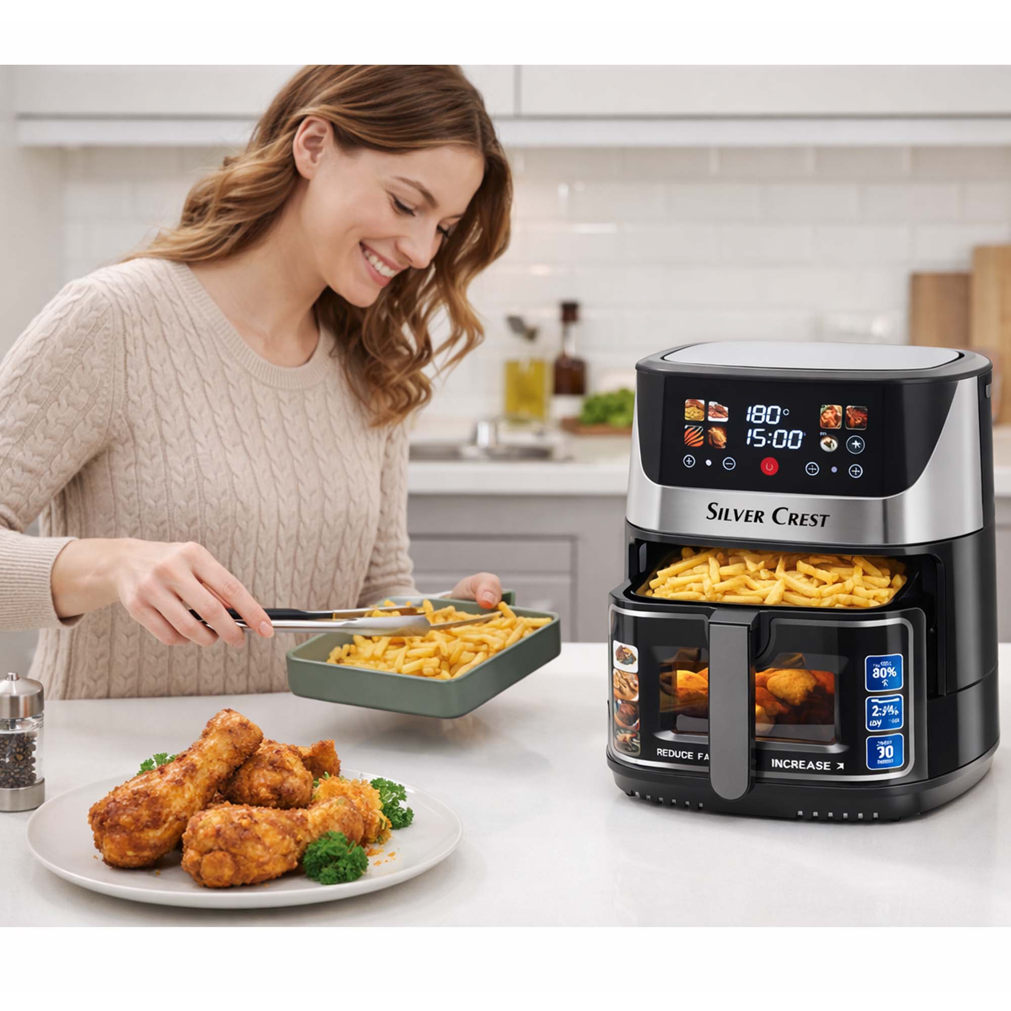 قلاية هوائية Silver Crest Digital Air Fryer XL-6092 بسعة 12.5 لتر
