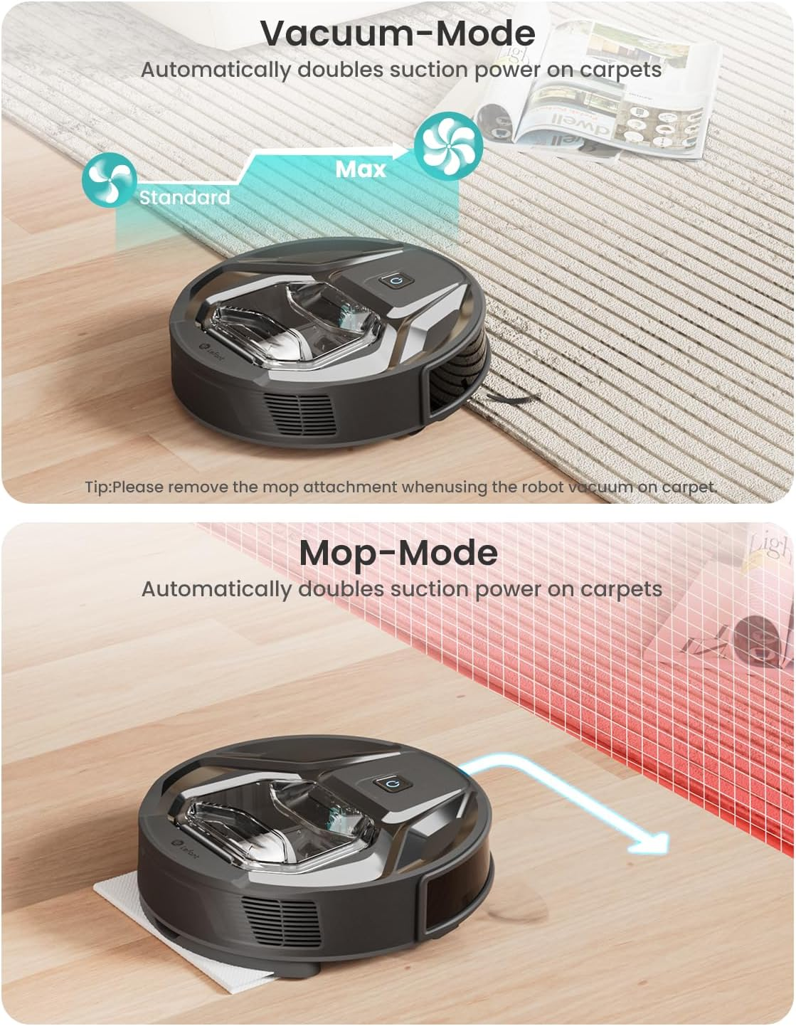 Lefant M320 Robot Vacuum & Mop Combo 6000Pa Strong Suction Alexa/APP/WiFi