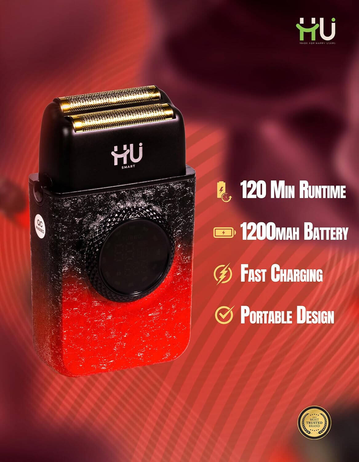 HU RECHARGEABLE SHAVER  1200 mAh BATTERY HSM-1002