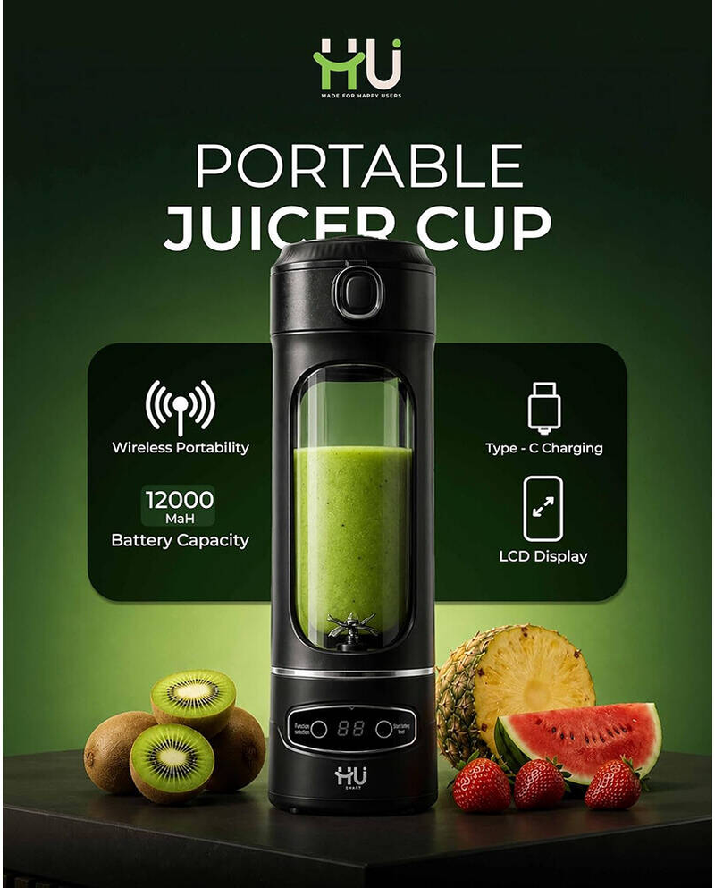 HU PORTABLE JUICER CUP  600 ML, WIRELESS PORTABILITY HSM-1019