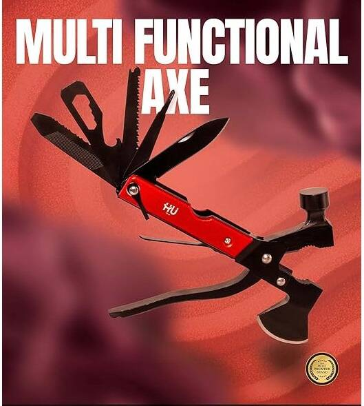 HU MULTI FUNCTIONAL AXE  HAMMER AXE WIRE CUTTERS SAW HTO-1003
