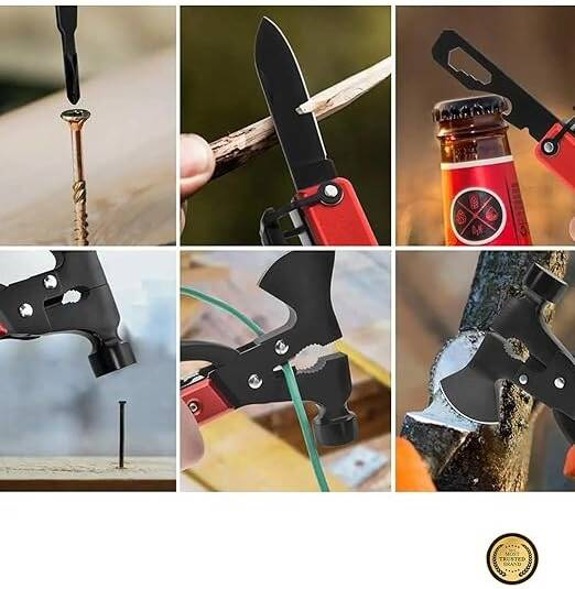 HU MULTI FUNCTIONAL AXE  HAMMER AXE WIRE CUTTERS SAW HTO-1003