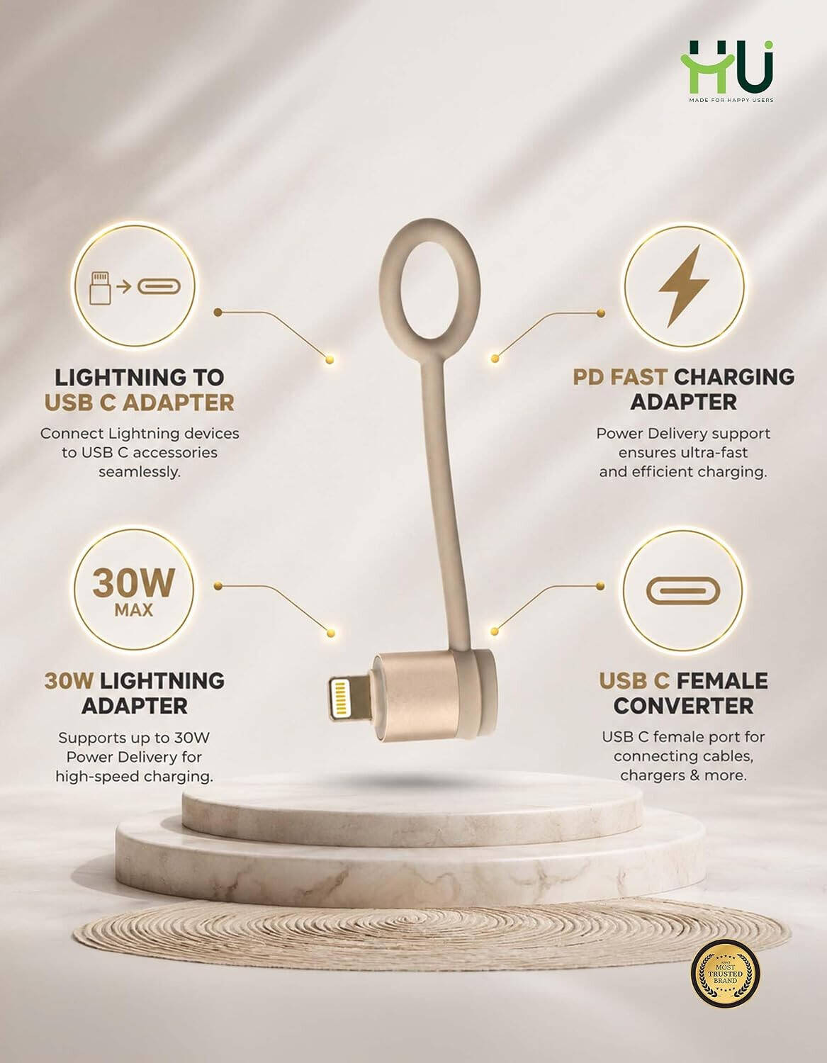 HU PD FAST CHARGING ADAPTER HAC-1011 (GOLD)