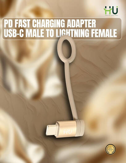 HU USB-C MALE TO LIGHTNING PD FAST CHARGING ADAPTER HAC-1013  (GOLD)