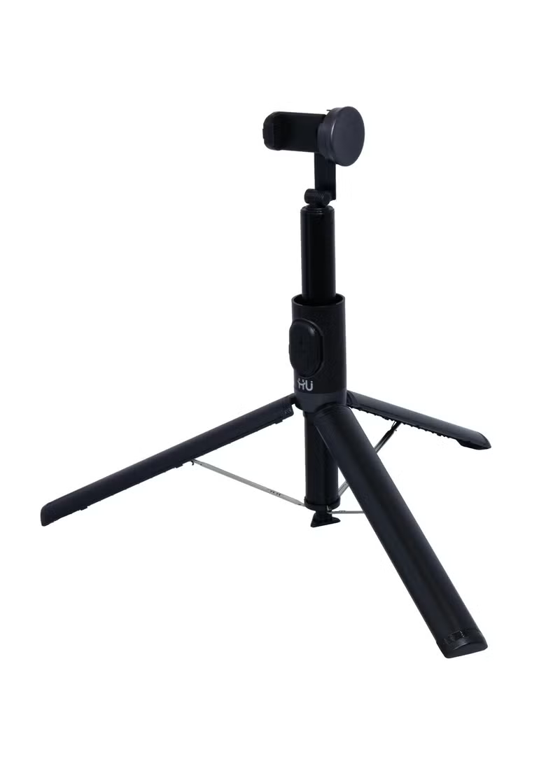 HU Bluetooth Selfie Stick Tripod1.7m Extendable Selfie Stick Automatic Pop-Up Tripod and Phone Holder for Photography HAC-1056