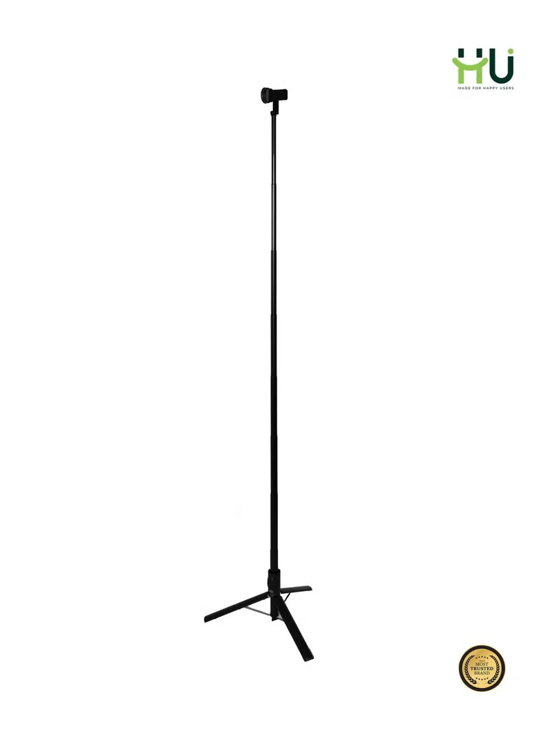 HU Bluetooth Selfie Stick Tripod1.7m Extendable Selfie Stick Automatic Pop-Up Tripod and Phone Holder for Photography HAC-1056
