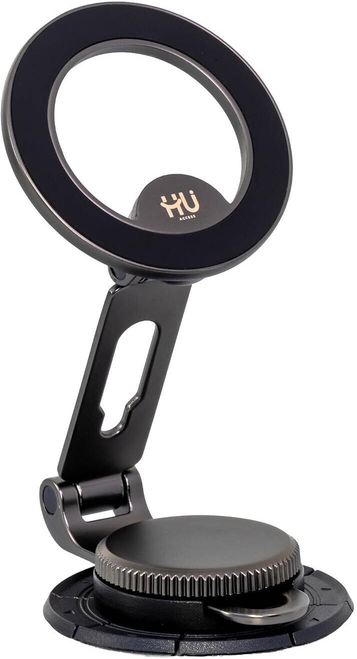 HU  Strong Magnetic Car Phone Holder,Rotation Mount with Powerful Magnetic Grip, Black HAC-1016