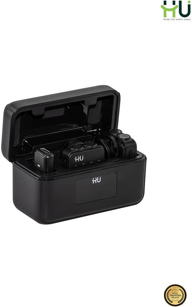 HU Dual Lavalier Microphone, Clip-On Wireless Microphone System, 360° Omnidirectional Sound Pickup, HAC-1025