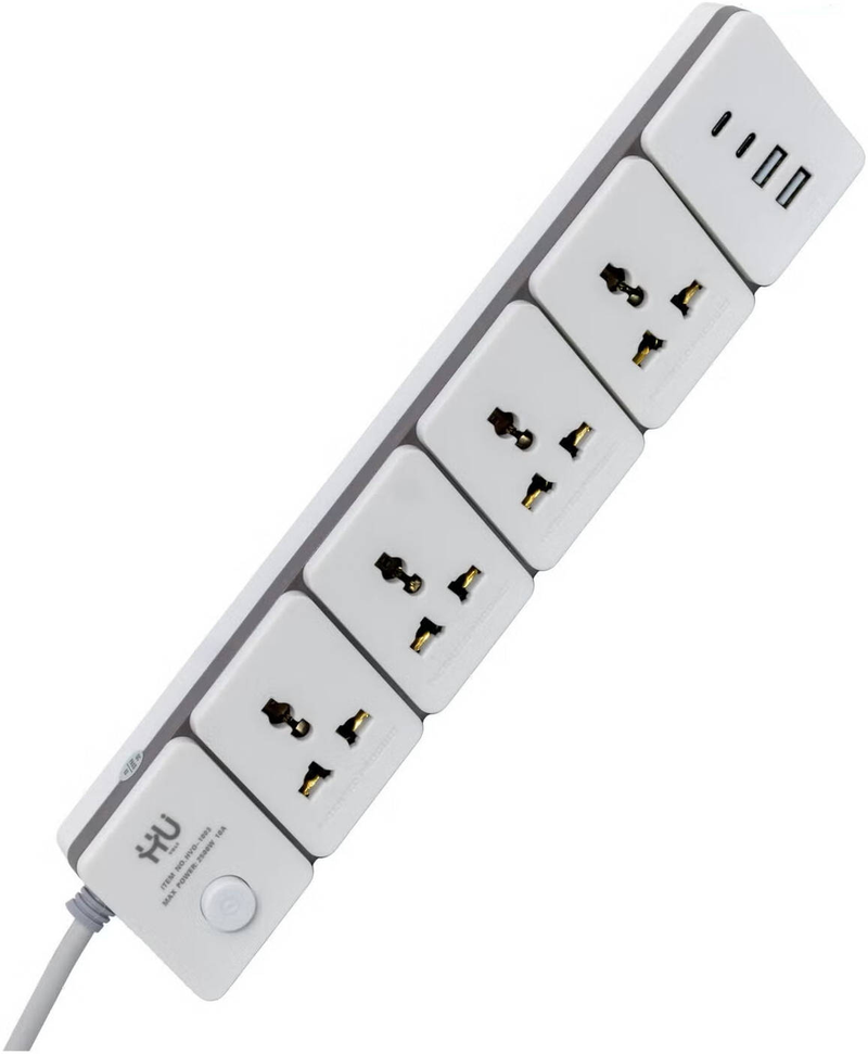 HU POWER SOCKET  4 SOCKET+USB, 3MTR HVO-1003