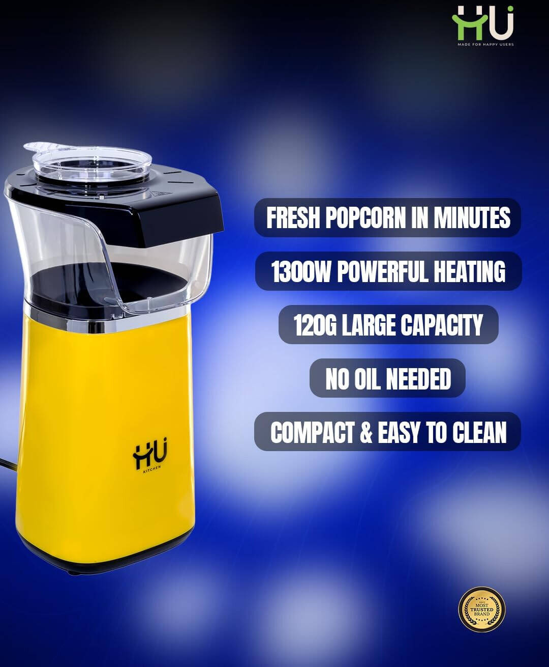 HU POPCORN MAKER 120 G CAPACITY HKI-1002