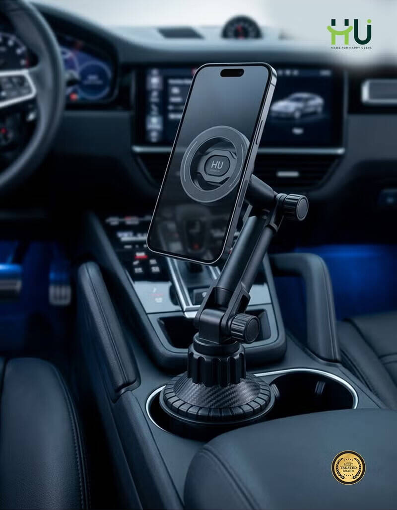 HU MagSafe Magnetic Car Phone Holder, with Strong Adhesive Base, One-Hand Adjustable Base and 4-Way Black | HAC-1037