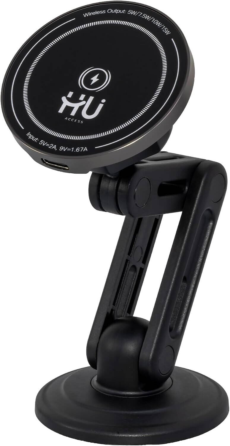 HU Car Charger – Magnetic Wireless – Access 15W With Phone Mount HAC-1043