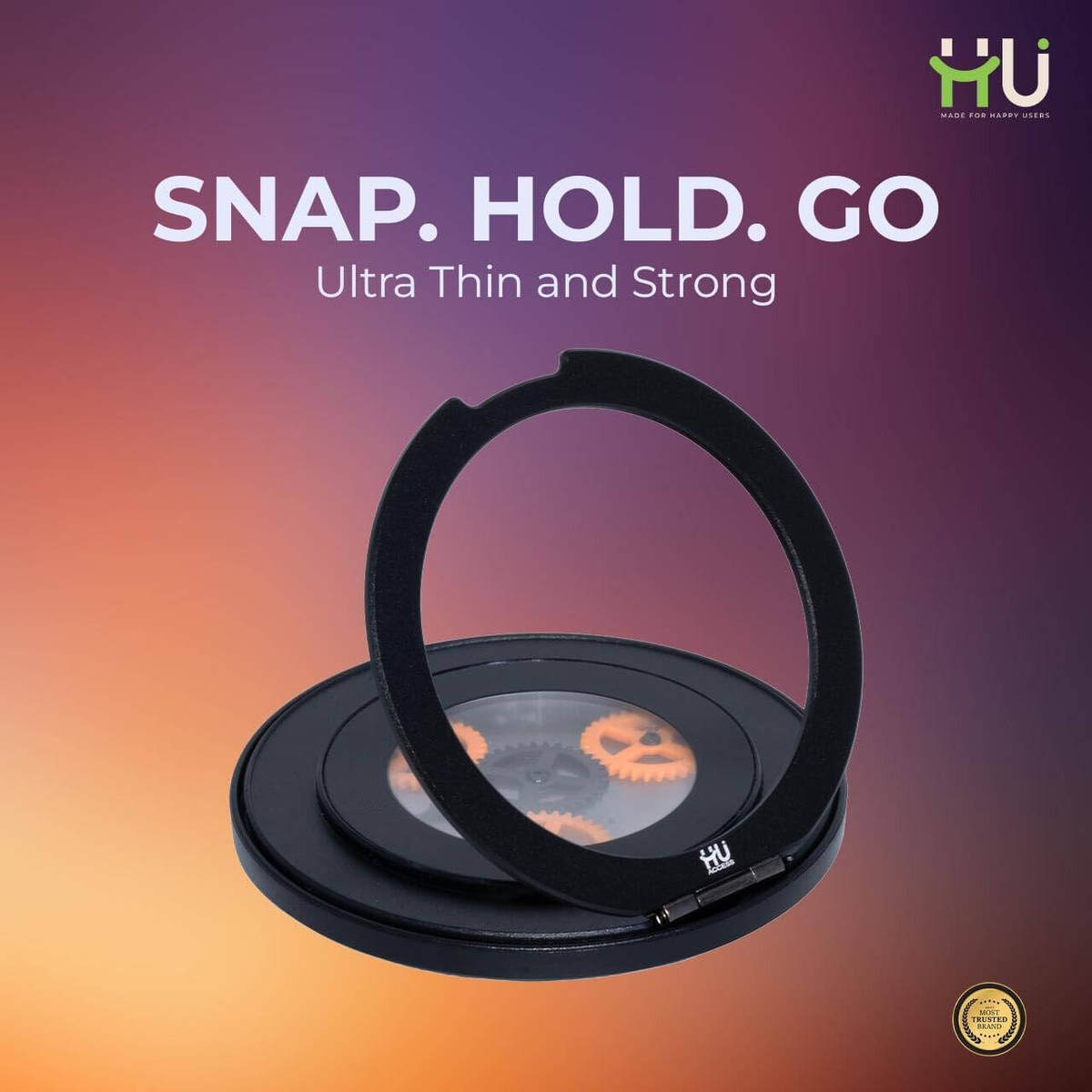 HU SNAP. HOLD .GO ULTRA THIN AND STRONG HAC-1052 (Black)
