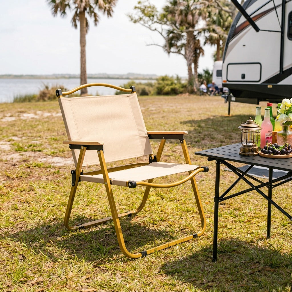 HU FOLDING CHAIR BEIGE  HTO-1015