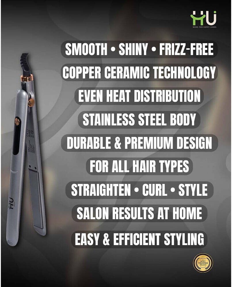 HU HAIR STRAIGHTNER STAINLESS STEEL METAL HSM-1034