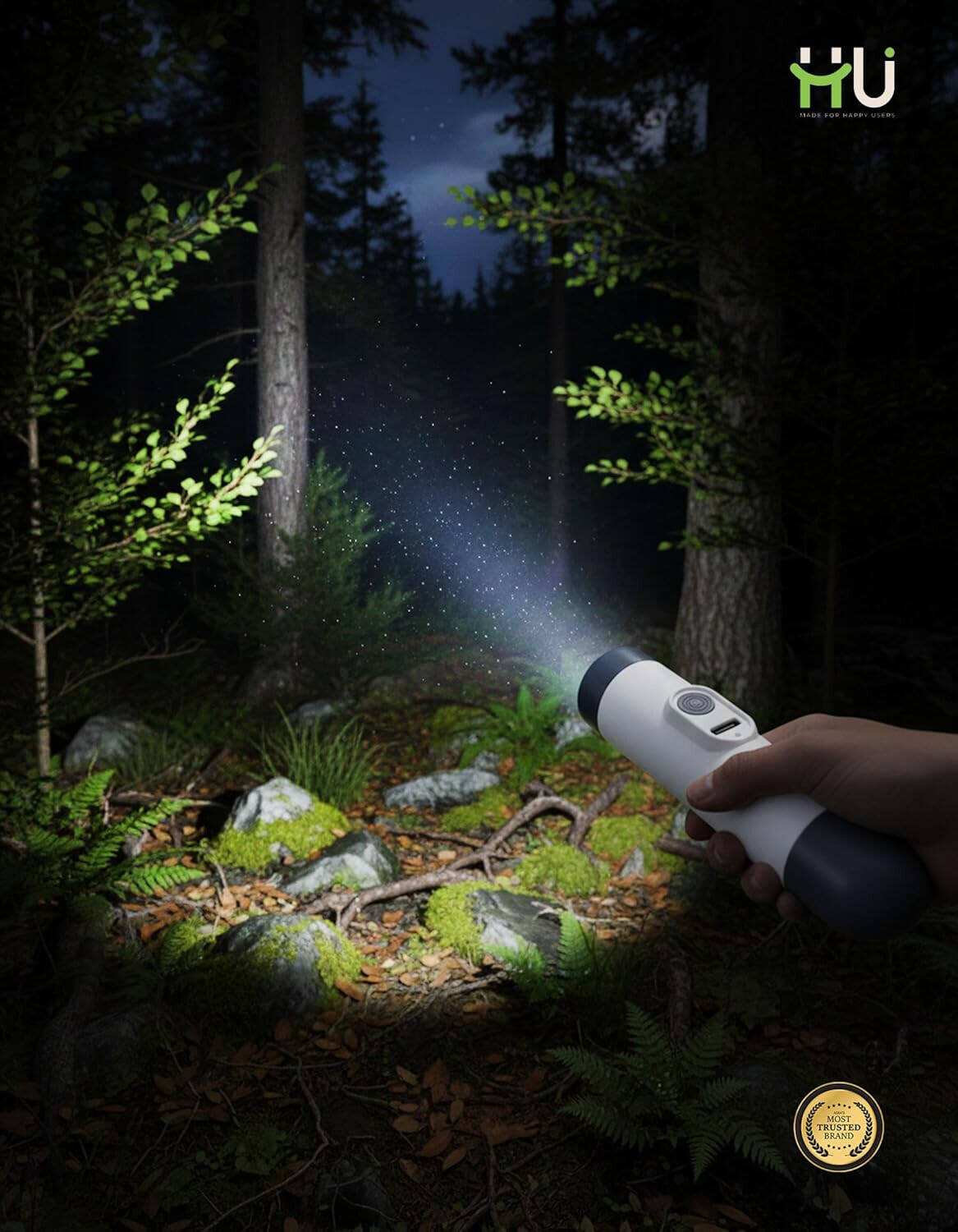 HU LED FLASHLIGHT WITH MASSAGER HSM-1043
