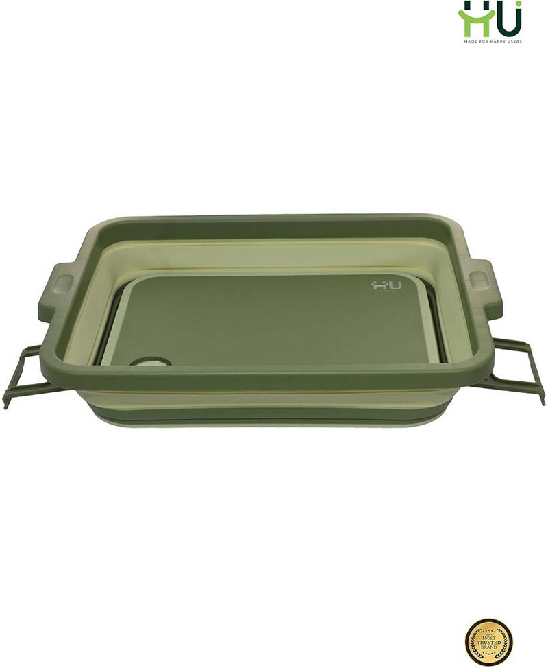 HU HKI-1009 BBQ OUTDOOR SUPPLIES-  4-IN-1 EXPANDABLE PREP&SERV  (Green)