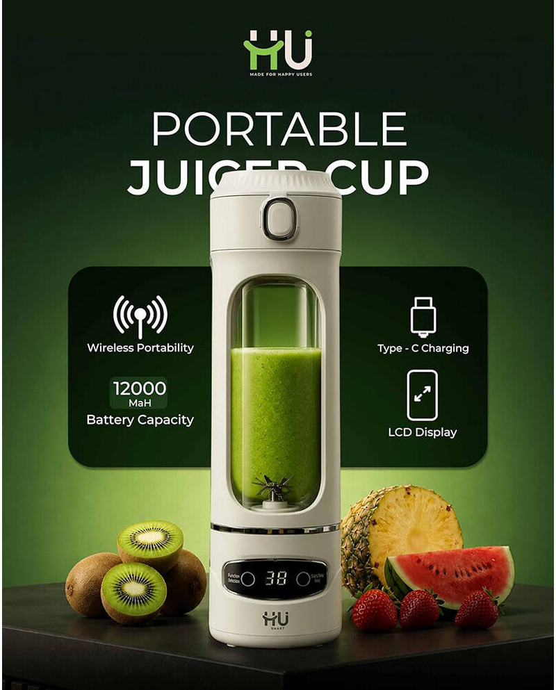 HU PORTABLE JUICER CUP  600 ML, WIRELESS PORTABILITY HSM-1019