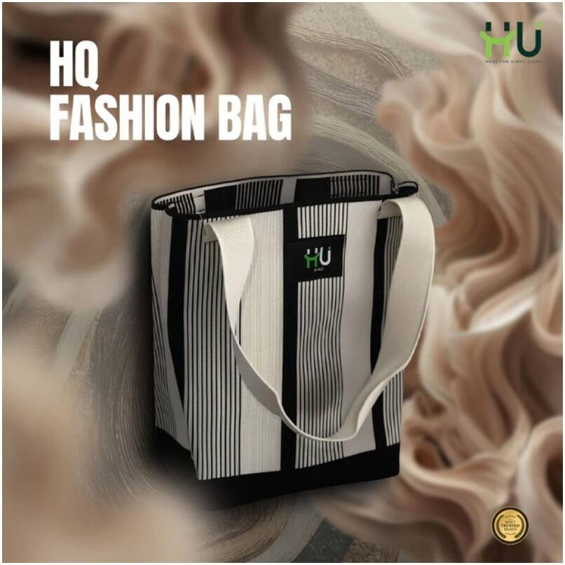 HU BAG HQ GRID BLK&WHT HST-1005