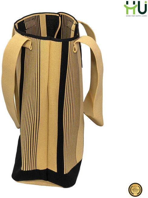 HU BAG HQ GRID BEIGE&BLK HST-1005