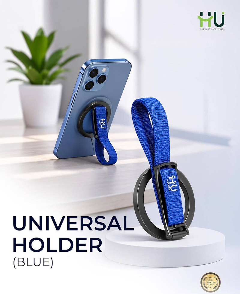 HU Foldable Universal Magnetic Phone Holder, Super Strong Magnet Mobile Stand Compact Portable Magnetic Bracket HAC-1021  (Blue)