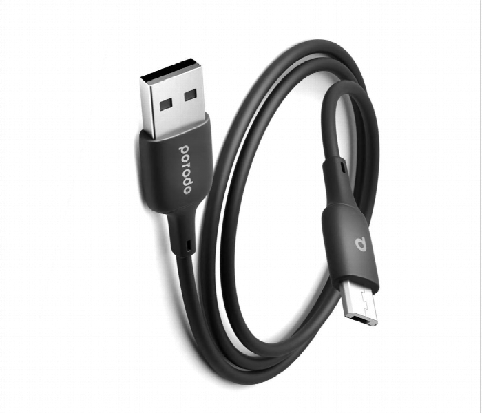 Porodo Blue 3A PD USB A to Type C PVC Cable 1.2M - Black