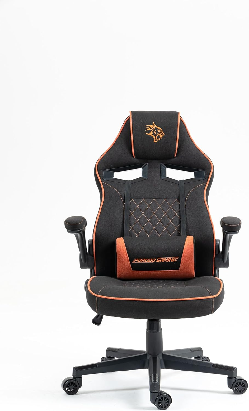 Porodo Gaming Chair with Fabric Covered Cushion and Class3 100Mm Gas Lift