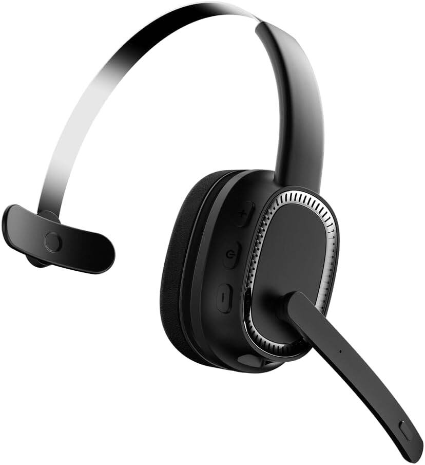 Porodo Mono Headphone with Microphone - Black