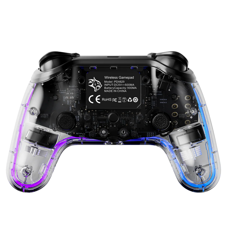 Porodo Gaming Crystal Shell PS4 Gamepad Transparent Controller - Black