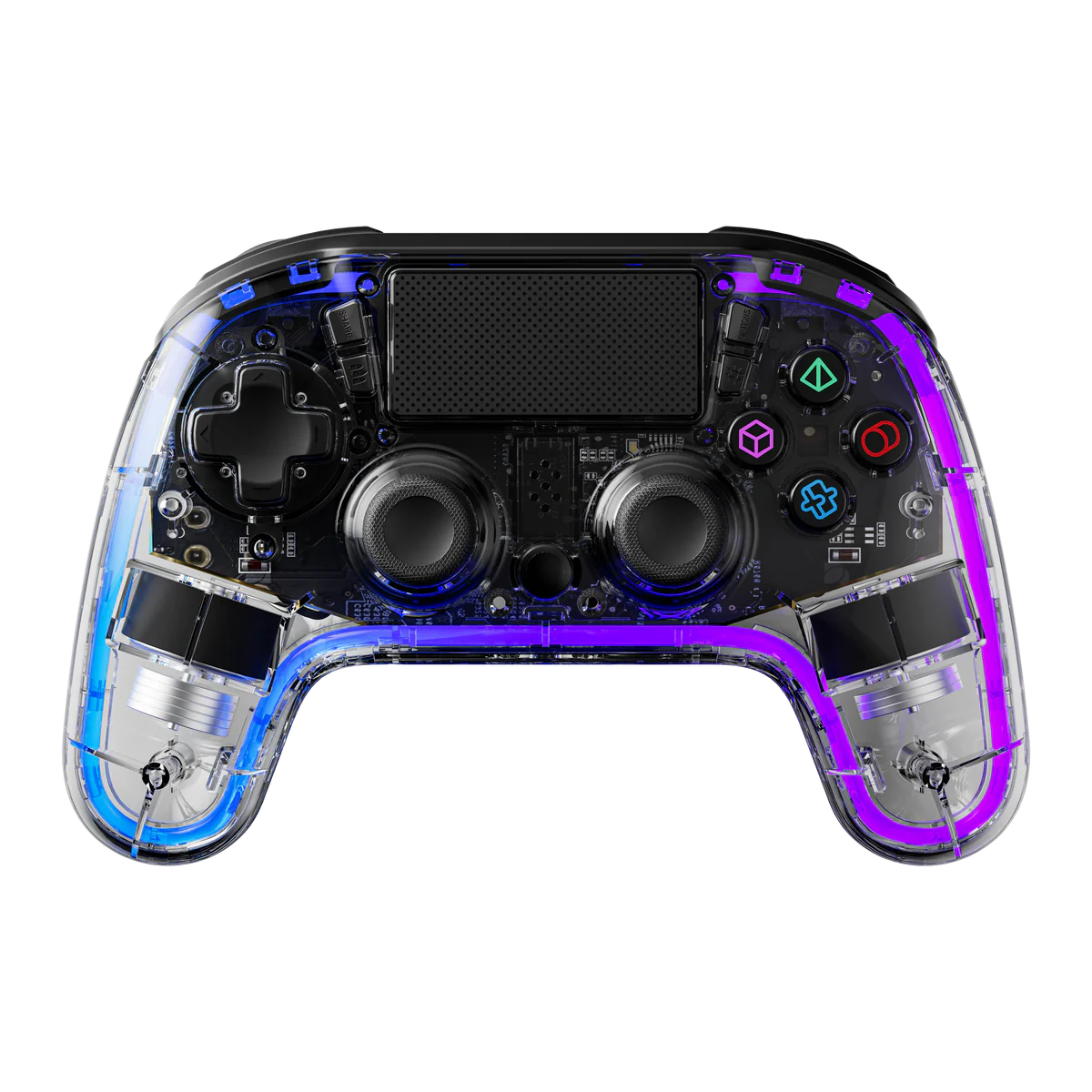 Porodo Gaming Crystal Shell PS4 Gamepad Transparent Controller - Black