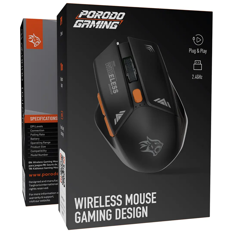 Porodo Gaming 2in1 2.4G Wireless Mouse DPI 1600