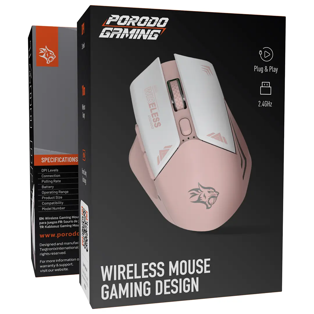 Porodo Gaming 2in1 2.4G Wireless Mouse DPI 1600
