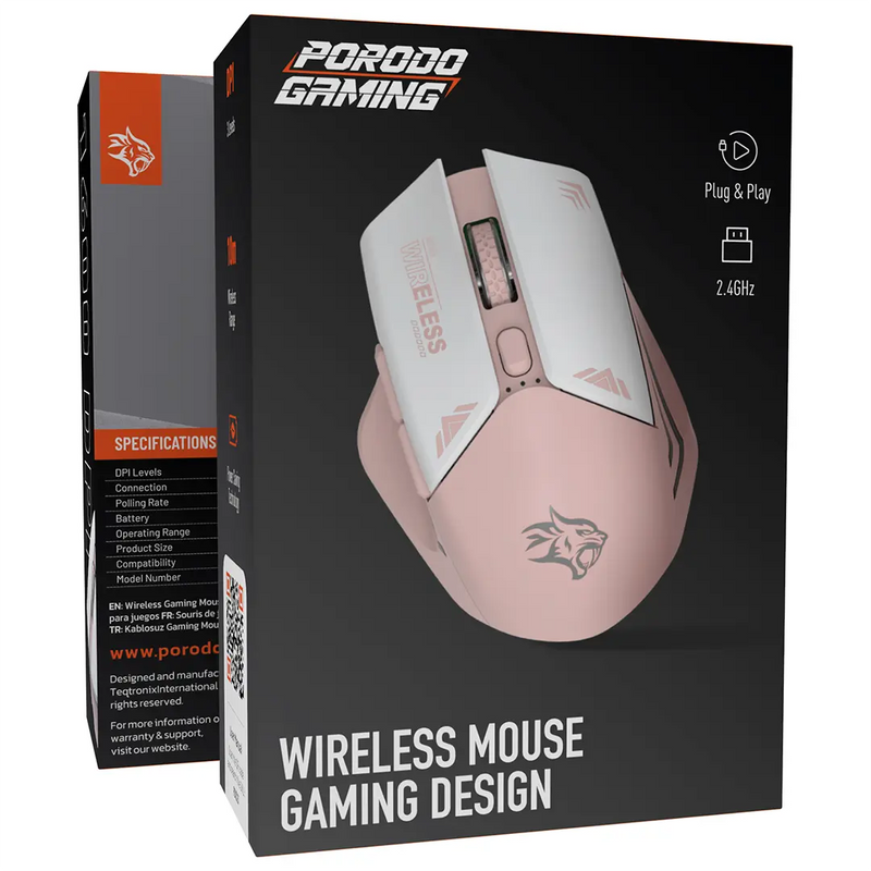 Porodo Gaming 2in1 2.4G Wireless Mouse DPI 1600