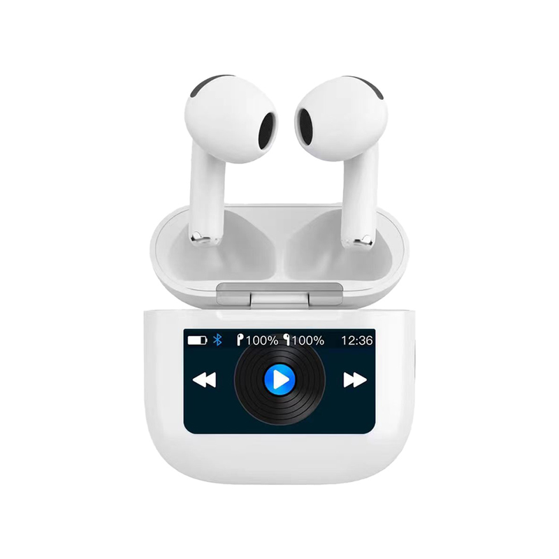 Porodo Soundtec Glimpse TWS ANC Earphone with Touch Screen - White