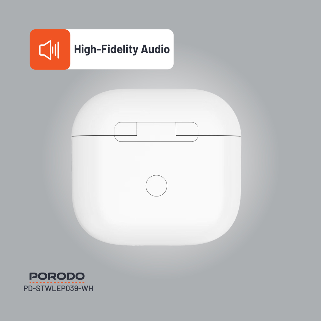 Porodo Soundtec Glimpse TWS ANC Earphone with Touch Screen - White