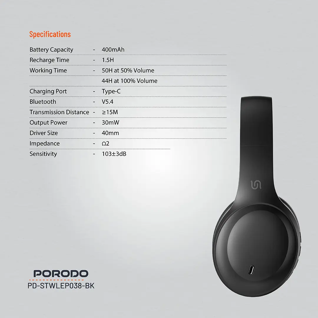 Porodo Soundtec Primo Wireless Headphones