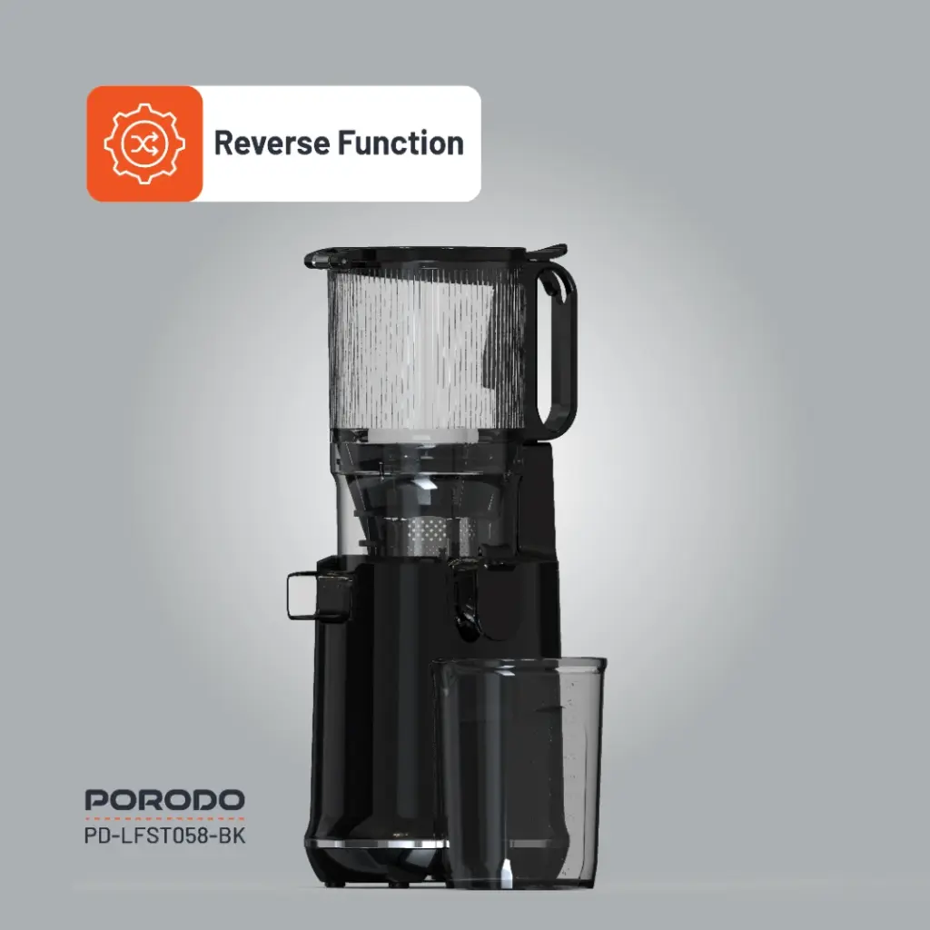 Porodo Lifestyle Cold Press Slow Juicer 250W - Black