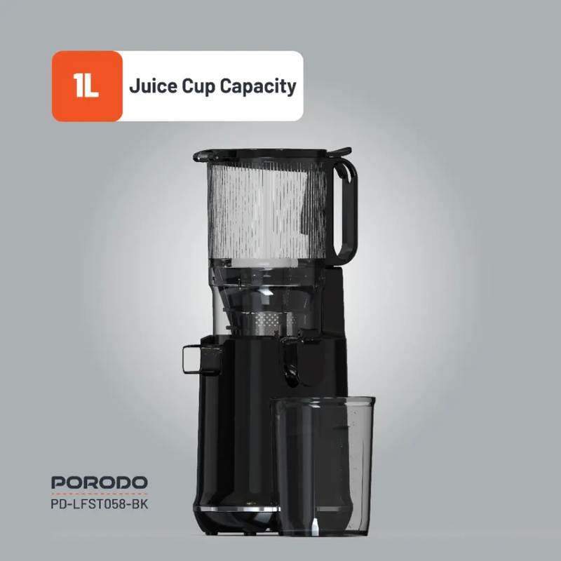 Porodo Lifestyle Cold Press Slow Juicer 250W - Black