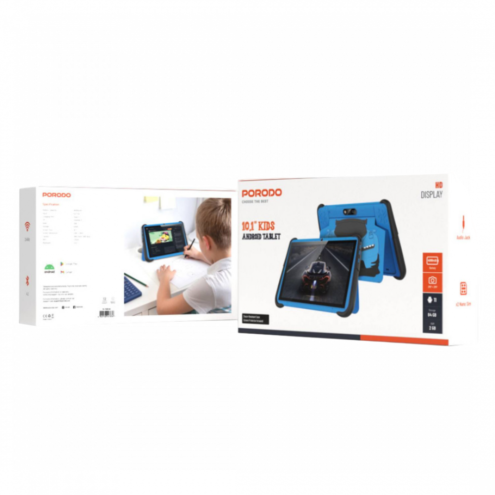 Porodo 10.1" Smart Tablet 2.4G 4000mAh 2+64GB